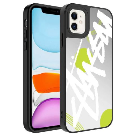 Apple iPhone 12 Kılıf Aynalı Desenli Kamera Korumalı Parlak Patinda Mirror Kapak