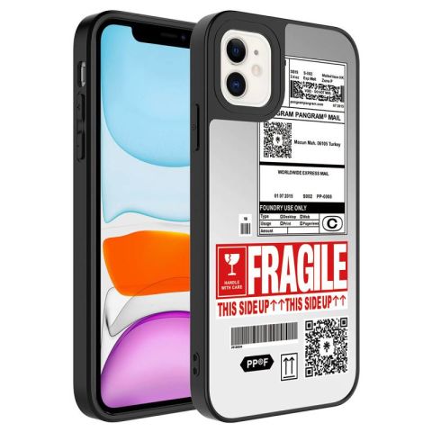 Apple iPhone 12 Kılıf Aynalı Desenli Kamera Korumalı Parlak Patinda Mirror Kapak