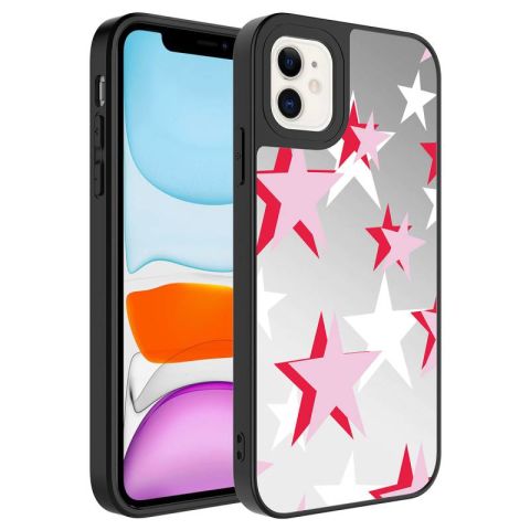 Apple iPhone 12 Kılıf Aynalı Desenli Kamera Korumalı Parlak Patinda Mirror Kapak