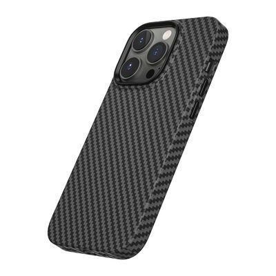 Apple iPhone 14 Pro Max Kılıf Wiwu Karbon Fiber Görünümlü Magsafe Wireless Şarj Özellikli Kabon Kapak
