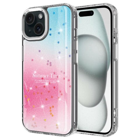 Apple iPhone 13 Kılıf Simli Desenli Parlak Patinda Task Kapak