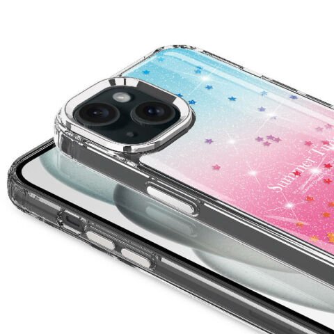 Apple iPhone 13 Kılıf Simli Desenli Parlak Patinda Task Kapak