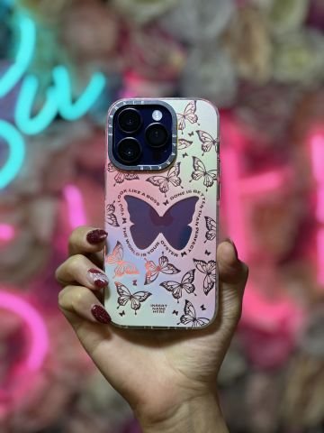 iPhone Hologramlı Momento Kılıf - Butterfly