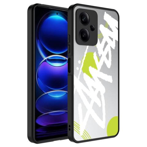 Xiaomi Redmi Note 12 5G Kılıf Aynalı Desenli Kamera Korumalı Parlak Patinda Mirror Kapak