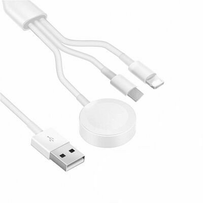 Patinda Akıllı Saat 3 in 1 Lightning-Type-C-Wireless USB Şarj Kablosu