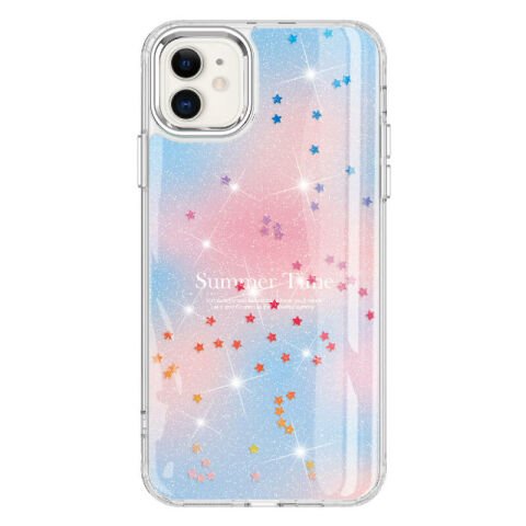 Apple iPhone 11 Kılıf Simli Desenli Parlak Patinda Task Kapak