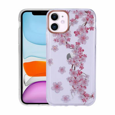 Apple iPhone 11 Kılıf Desenli Simli Sert Patinda İnka Kapak