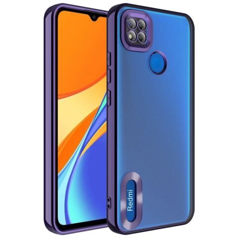 Xiaomi Redmi 9C Kılıf Kamera Korumalı Logo Gösteren Patinda Omega Kapak
