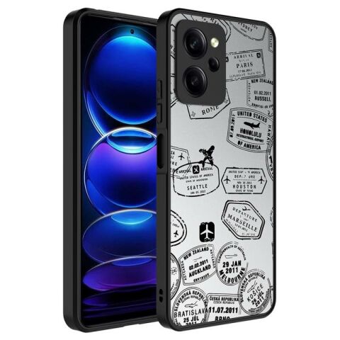 Xiaomi Poco X5 Pro Kılıf Aynalı Desenli Kamera Korumalı Parlak Patinda Mirror Kapak
