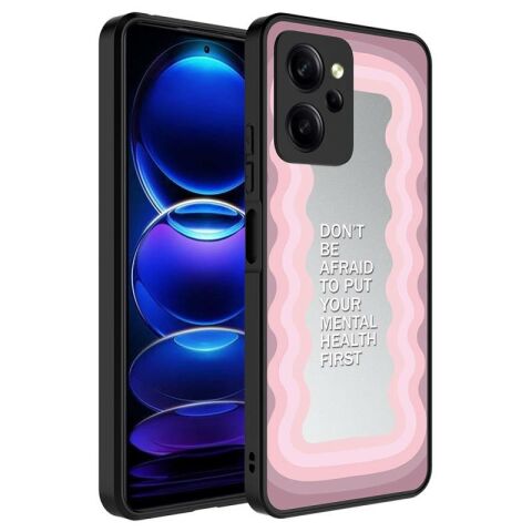 Xiaomi Poco X5 Pro Kılıf Aynalı Desenli Kamera Korumalı Parlak Patinda Mirror Kapak