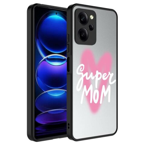 Xiaomi Poco X5 Pro Kılıf Aynalı Desenli Kamera Korumalı Parlak Patinda Mirror Kapak