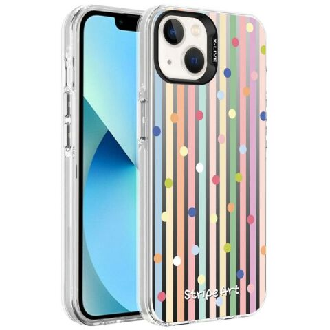 Apple iPhone 13 Kılıf Desenli Patinda Silver Sert Kapak