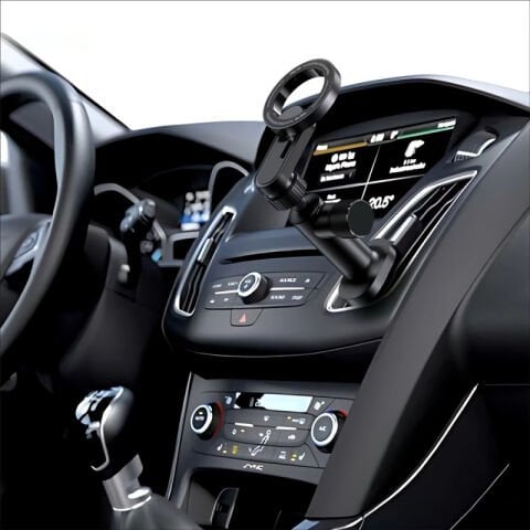Go Des GD-HD327 Magnetik Magsafe Uyumlu 360 Derece Dönebilen Düz Zemin ve Havalandırma Tasarımlı Araç Telefon Tutucu
