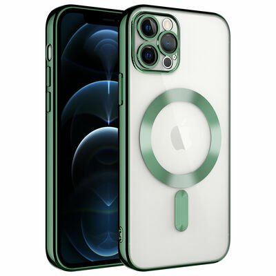 Apple iPhone 12 Pro Max Kılıf Kamera Korumalı Magsafe Wireless Şarj Özellikli Patinda Demre Kapak