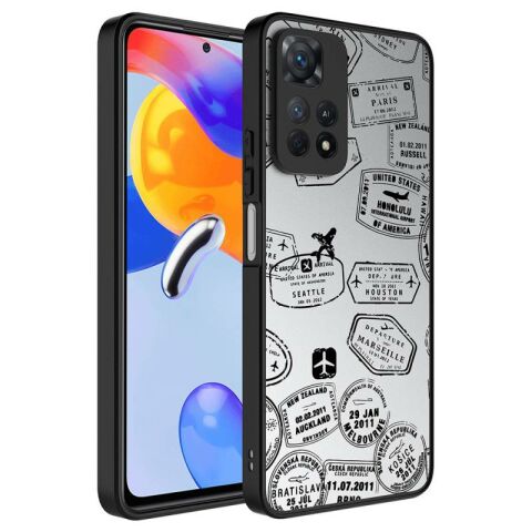 Xiaomi Redmi Note 11 Pro 5G Kılıf Aynalı Desenli Kamera Korumalı Parlak Patinda Mirror Kapak