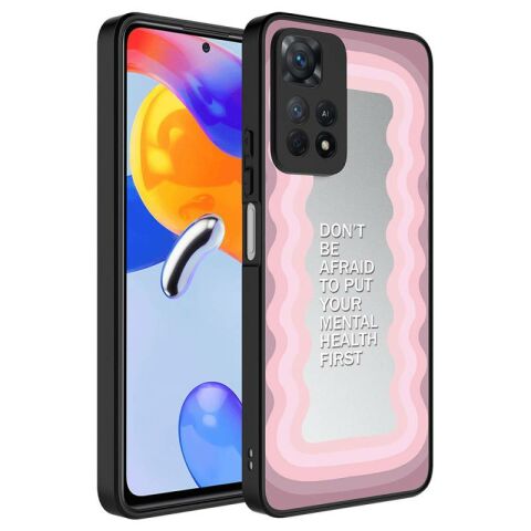 Xiaomi Redmi Note 11 Pro 5G Kılıf Aynalı Desenli Kamera Korumalı Parlak Patinda Mirror Kapak