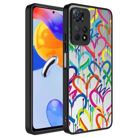 Xiaomi Redmi Note 11 Pro 5G Kılıf Aynalı Desenli Kamera Korumalı Parlak Patinda Mirror Kapak
