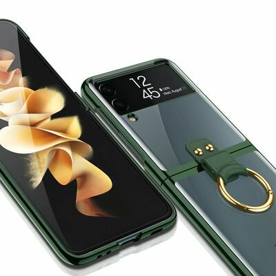 Galaxy Z Flip 3 Kılıf Patinda Yüzüklü Kıpta Kapak