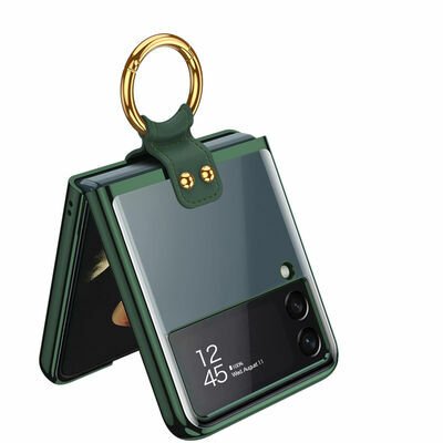 Galaxy Z Flip 3 Kılıf Patinda Yüzüklü Kıpta Kapak