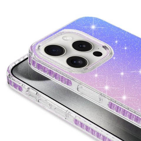 Apple iPhone 15 Pro Kılıf Parlak Renk Geçişli Patinda Velle Kapak