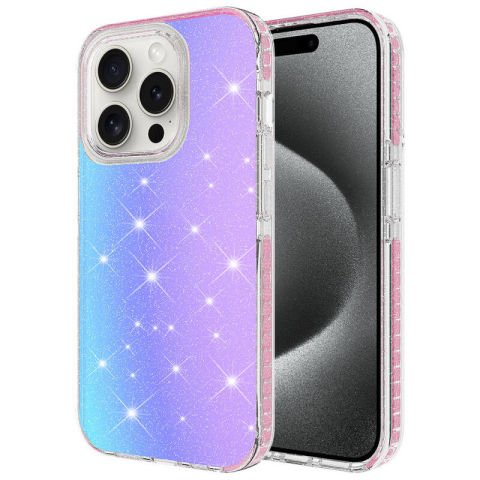 Apple iPhone 15 Pro Kılıf Parlak Renk Geçişli Patinda Velle Kapak