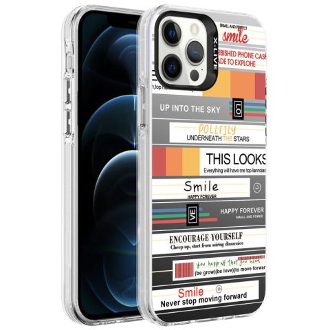 Apple iPhone 12 Pro Max Kılıf Desenli Patinda Silver Sert Kapak