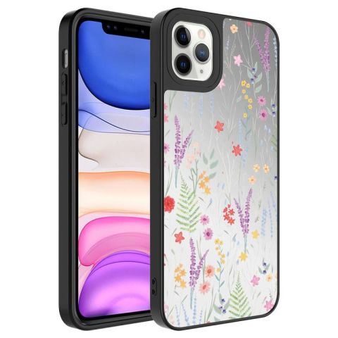 Apple iPhone 11 Pro Kılıf Aynalı Desenli Kamera Korumalı Parlak Patinda Mirror Kapak