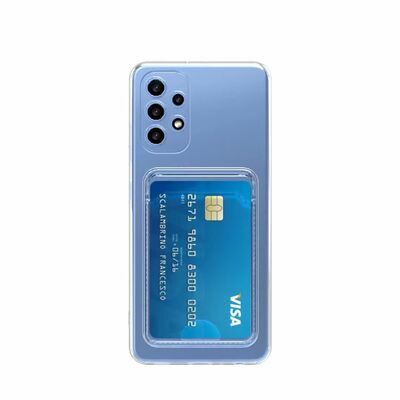 Galaxy A23 Kılıf Kartlıklı Şeffaf Patinda Setra Clear Silikon Kapak