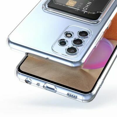 Galaxy A23 Kılıf Kartlıklı Şeffaf Patinda Setra Clear Silikon Kapak
