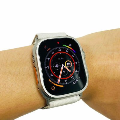 Apple Watch Ultra 49mm Patinda ALM-02 Metal Çerçeveli Ekran Koruyucu