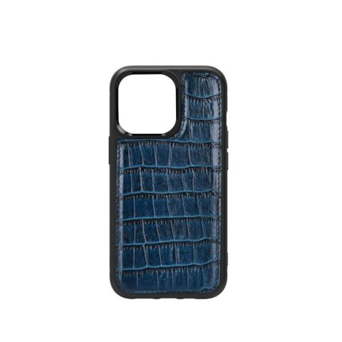 Apple iPhone 13 Mini Kılıf Wiwu Croco Pattern Calfskin Orjinal Deri Kapak