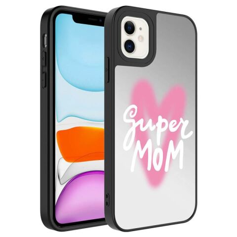 Apple iPhone 11 Kılıf Aynalı Desenli Kamera Korumalı Parlak Patinda Mirror Kapak