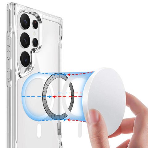 Galaxy S24 Ultra Kılıf Patinda Magsafe Şarj Özellikli T-Max Magsafe Kapak