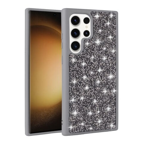 Galaxy S25 Ultra Kılıf Parlak Taşlı Tasarım Patinda Pırlanta Kapak