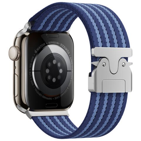 Apple Watch 10 46mm Patinda KRD-133 Naylon Kumaş Hasır Örgülü Kordon