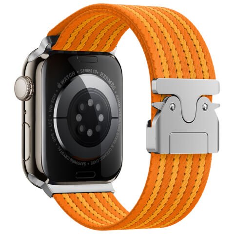 Apple Watch 10 46mm Patinda KRD-133 Naylon Kumaş Hasır Örgülü Kordon