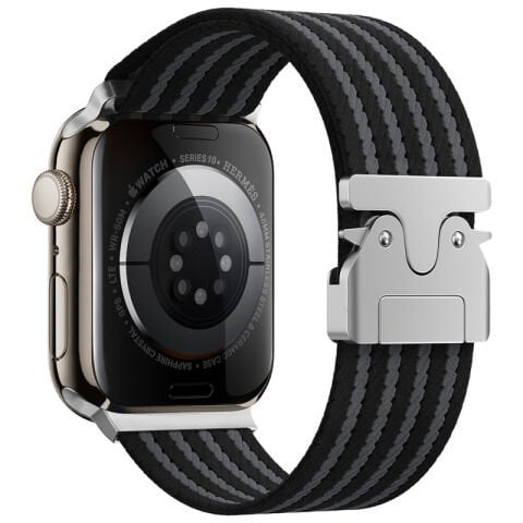 Apple Watch 10 46mm Patinda KRD-133 Naylon Kumaş Hasır Örgülü Kordon