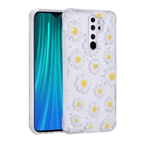Xiaomi Redmi Note 8 Pro Kılıf Simli Desenli Kamera Korumalı Parlak Patinda Popy Kapak