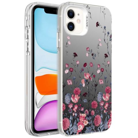 Apple iPhone 11 Kılıf Desenli Patinda Silver Sert Kapak