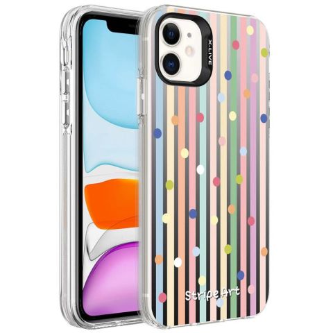 Apple iPhone 11 Kılıf Desenli Patinda Silver Sert Kapak