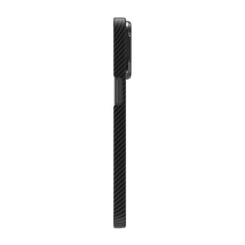 Apple iPhone 15 Pro Max Kılıf Magsafe Şarj Özellikli 600D Kevlar Patinda Krek Karbon Standlı Kapak