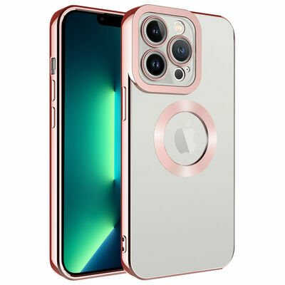 Apple iPhone 13 Pro Max Kılıf Kamera Korumalı Logo Gösteren Patinda Omega Kapak