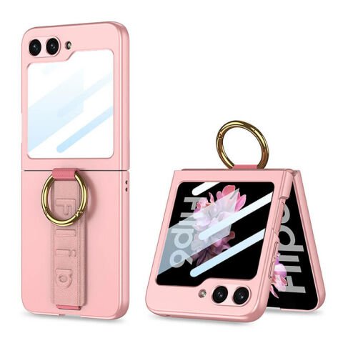Galaxy Z Flip 6 Kılıf Kamera Korumalı Yüzüklü Patinda Flip Ring Kıpta Kapak