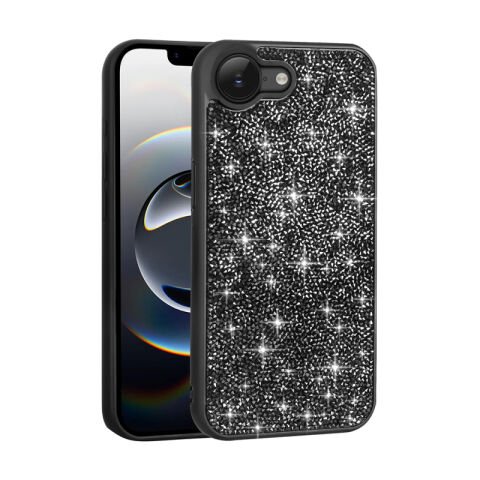 Apple iPhone 16E Kılıf Parlak Taşlı Tasarım Patinda Pırlanta Kapak