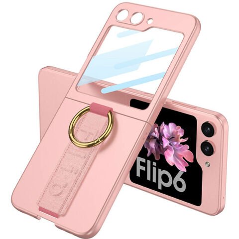 Galaxy Z Flip 6 Kılıf Kamera Korumalı Yüzüklü Patinda Flip Ring Kıpta Kapak