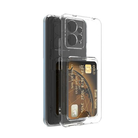 Xiaomi Redmi Note 12 5G Kılıf Kartlıklı Şeffaf Patinda Setra Clear Silikon Kapak