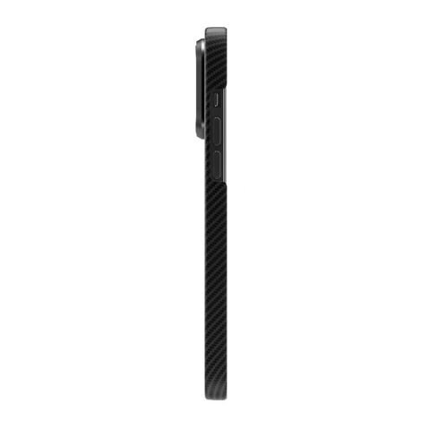 Apple iPhone 15 Pro Kılıf Magsafe Şarj Özellikli 600D Kevlar Patinda Krek Karbon Standlı Kapak