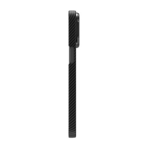Apple iPhone 15 Pro Kılıf Magsafe Şarj Özellikli 600D Kevlar Patinda Krek Karbon Standlı Kapak