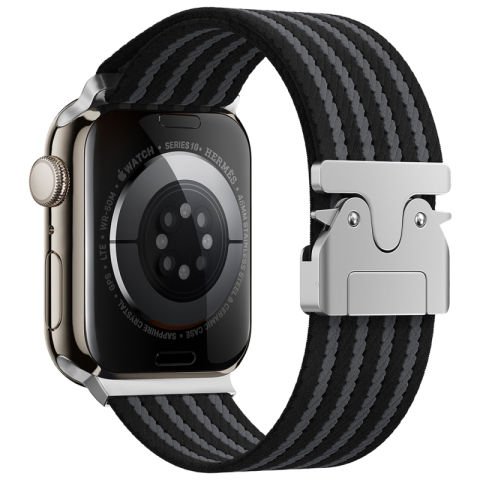 Apple Watch 44mm Patinda KRD-133 Naylon Kumaş Hasır Örgülü Kordon