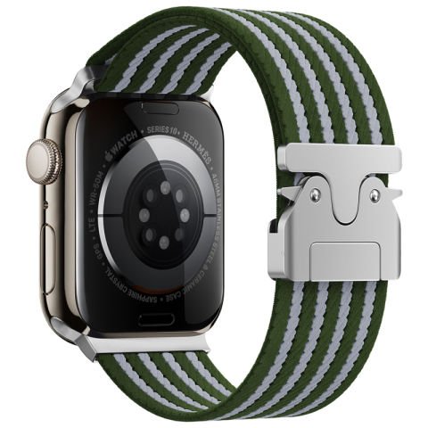 Apple Watch 44mm Patinda KRD-133 Naylon Kumaş Hasır Örgülü Kordon